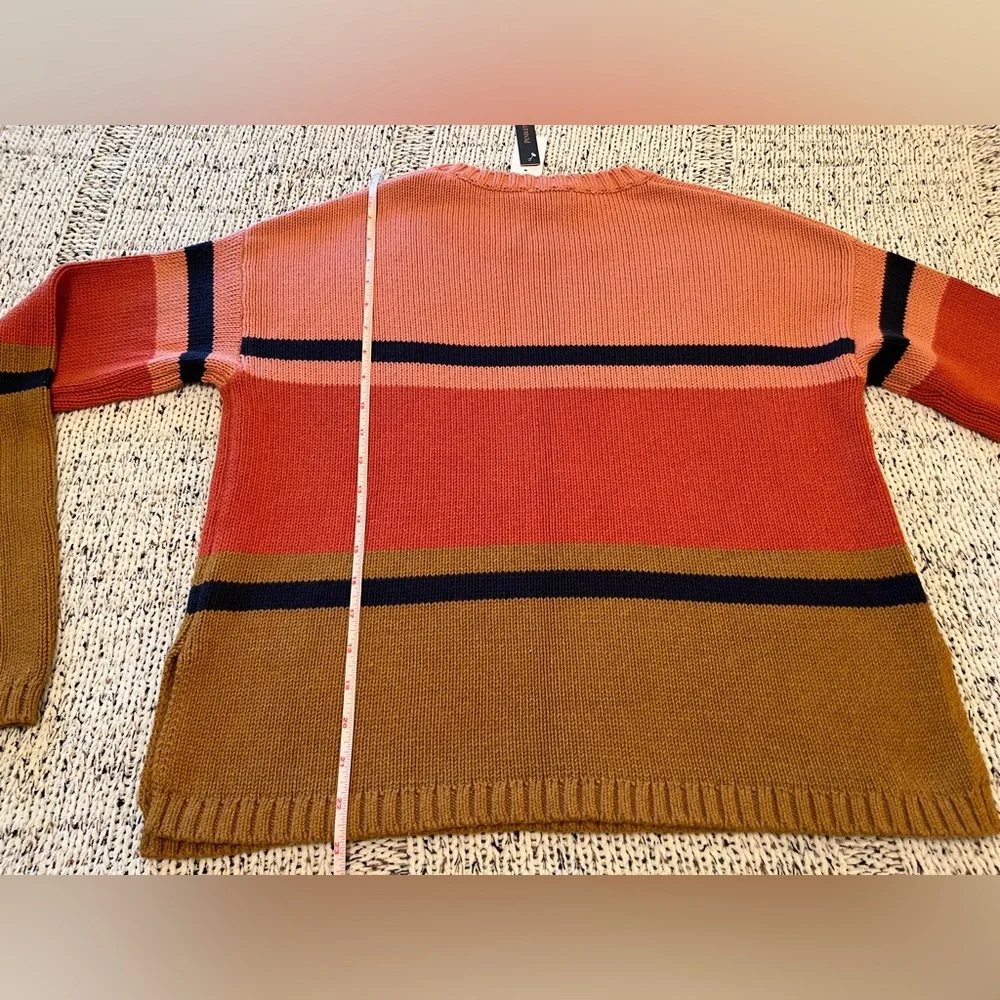 Pendleton Women’s Relaxed-fit Stripe Pullover Sweater Pink Tan Size M NWT - Picture 6 of 8